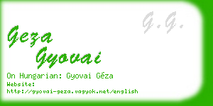 geza gyovai business card