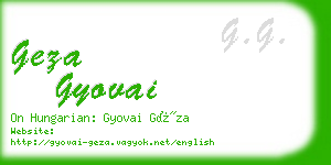 geza gyovai business card